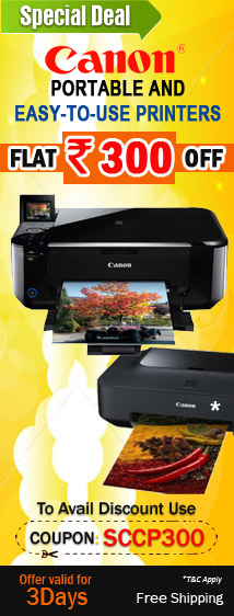 Canon Portable and Easy to use printers Flat Rs. 300 off