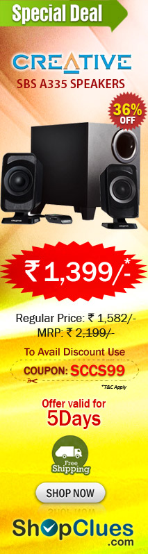 Creative SBS A335 Speakers just Rs.1399/-