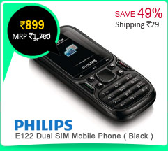 Philips E122 Dual SIM Mobile Phone ( Black )