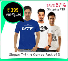 Slogan T-Shirt Combo Pack of 3