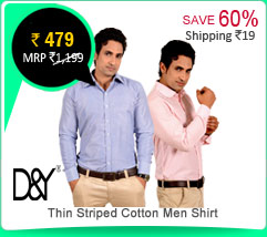 D&Y Thin Striped Cotton Men Shirt