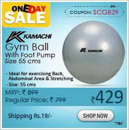 Kamachi Gym Ball With Foot Pump Size 55 cms
