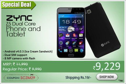 Zync Z5 Dual Core Phone and Tablet