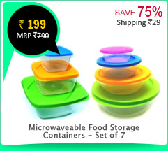 Microwaveable Food Storage Containers - Set of 7 Rs. 199