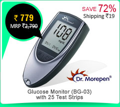 Dr Morepen Glucose Monitor (BG-03) with 25 Test Strips Rs. 779