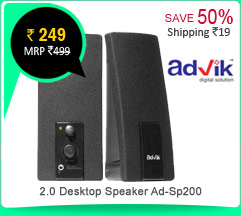 Advik 2.0 Desktop Speaker  Ad-Sp200 Rs. 249