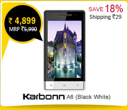 Karbonn A6 (Black  White) Rs. 4,899