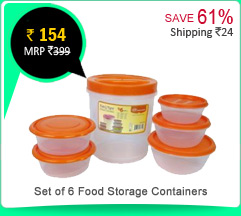 Set of 6 Food Storage Containers Rs. 154
