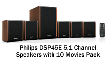Philips DSP45E 5.1 Channel Speakers with 10 Movies Pack
