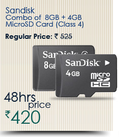 Combo of Sandisk 8GB + Sandisk 4GB MicroSD Card (Class 4)