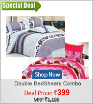 FabLooms Combo of 2 Double BedSheets with 4 Pillow Covers