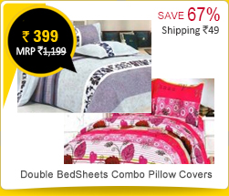 FabLooms Combo of 2 Double BedSheets with 4 Pillow Covers