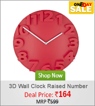 3D Wall Clock Raised Number