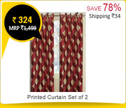 Set of 2 Decor Home Stunning Diamond Printed Curtain - 48" X 84"