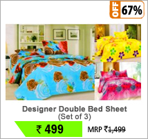 Combo Of 3 Designer Double Bed Sheet