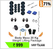 Body Maxx 20 Kg  Weight Lifting Package + 3 Ft Bar + Dumbbells Rods + Gifts