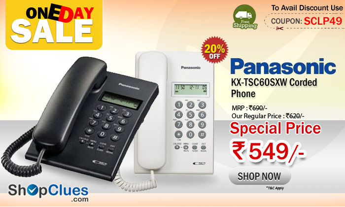 Panasonic KX-TSC60SXW Corded Phone Landline just Rs. 549 with free shipping