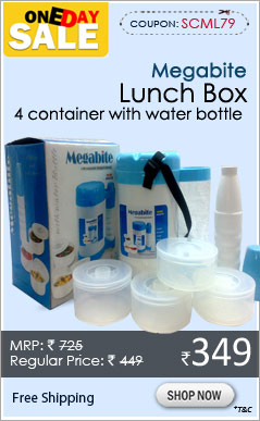 Megabite lunch box - 4 container with water bottle