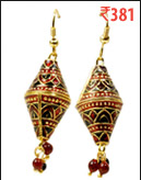 Ethnic Meenakari Brass Ear Ring Holi Gulal Gift