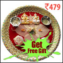 Holi Handcrafted Pooja Thali n Colorful Gulal Gift