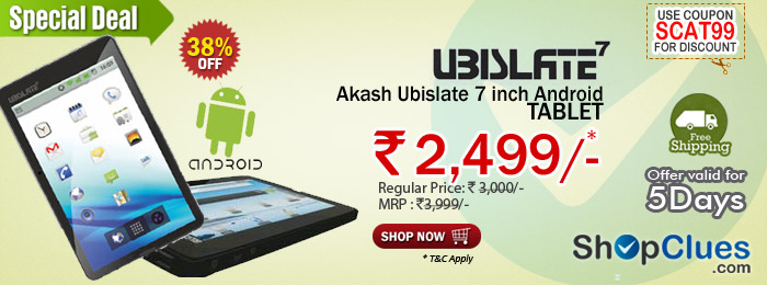 Akash Ubislate 7 inch Android Tablet Just Rs 2499/- with Free Shipping