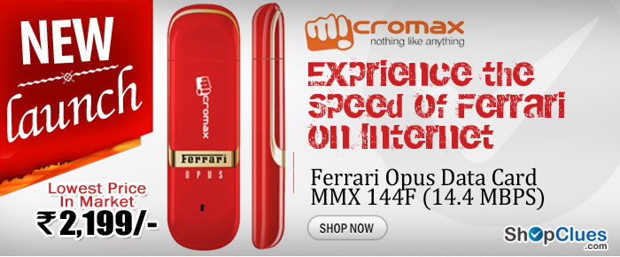 Micromax Ferrari Opus Data Card MMX 144F (14.4 MBPS)