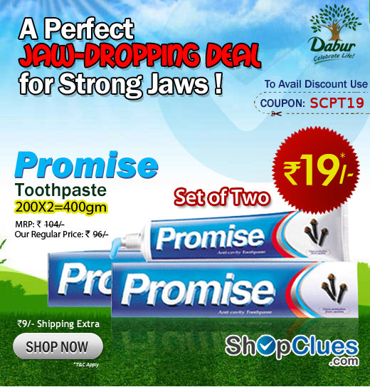 Promise Anti-Cavity Toothpaste (Pack of 2) in just Rs. 19