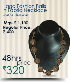 Lago Fashion Balls n Fabric Necklace - Jorie Bazaar