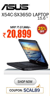 Asus X54C-SX365D -15.6 " Laptop (Black) just Rs. 20,899/-