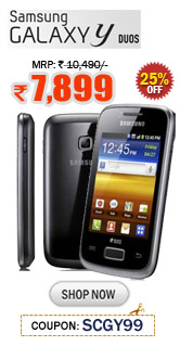 Samsung Galaxy Y Duos S6102 just Rs. 7,899/-