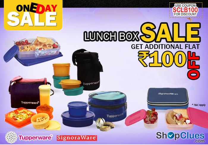 Tupperware, Signoraware LunchBox Sale get 100 Rs off