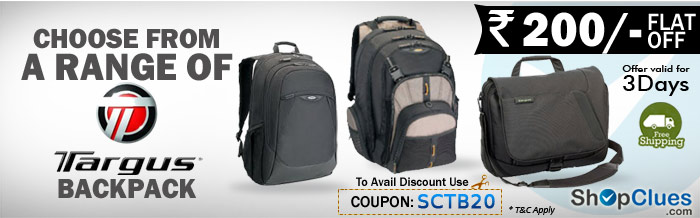 targus Backpack Flat Rs. 200 Off