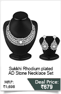 Sukkhi Sublime Rhodium plated AD Stone Necklace Set