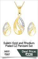 Sukkhi Indian Wedding Gold and Rhodium Plated CZ Pendant Set (108PS390)
