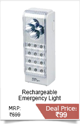 2 in 1 - 12 LED Rechargeable Emergency Light + 4 LED Bright Torch
