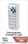 2 in 1 - 12 LED Rechargeable Emergency Light + 4 LED Bright Torch