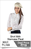 Shirt With Staircase Pleat (White)