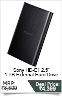 Sony HD-E1 2.5 Inch 1 TB External Hard Drive