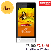 Karbonn A6 (Black- White) just Rs. 5,069