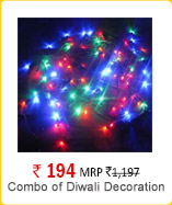 Combo of 3 Diwali Decoration 100 Bulb Multi Coloured Rice Series Light with 8 Functions