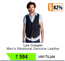 Lee Cooper Men's Waistcoat Genuine Leather