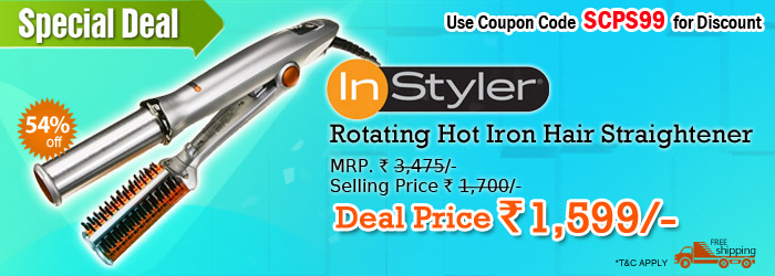 InStyler Rotating Hot Iron Hair Straightener in just  Rs 1,599/- 