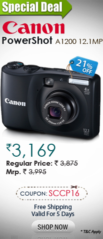 Canon PowerShot A1200 12.1MP 4x (Black)