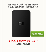 Western Digital Element 1 TB External HDD USB 3.0