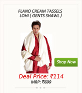 Flano Cream Tassels Lohi ( Gents Shawl )