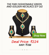 The Pari Fashionable Green And Golden Necklace (EY-16)