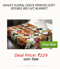 Ashley Floral Check Printed Soft Double Bed A/c Blanket