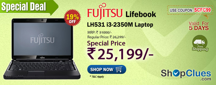 Fujitsu Lifebook LH531 i3-2350M Laptop just rs 25,199/- with free shipping