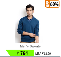 Indian Terrain 100% Original Solid V-neck Casual Men's Sweater