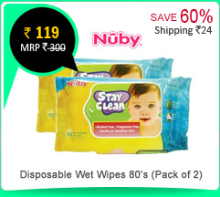 Nuby Disposable Wet Wipes 80's (Pack of 2)